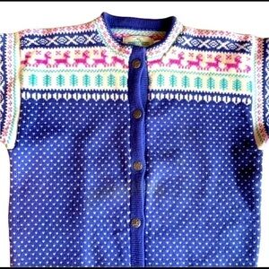 Stowe Woolen Handcrafted 1950 Ski Sweater Vintage cardigan w/metal buttons. SZ L